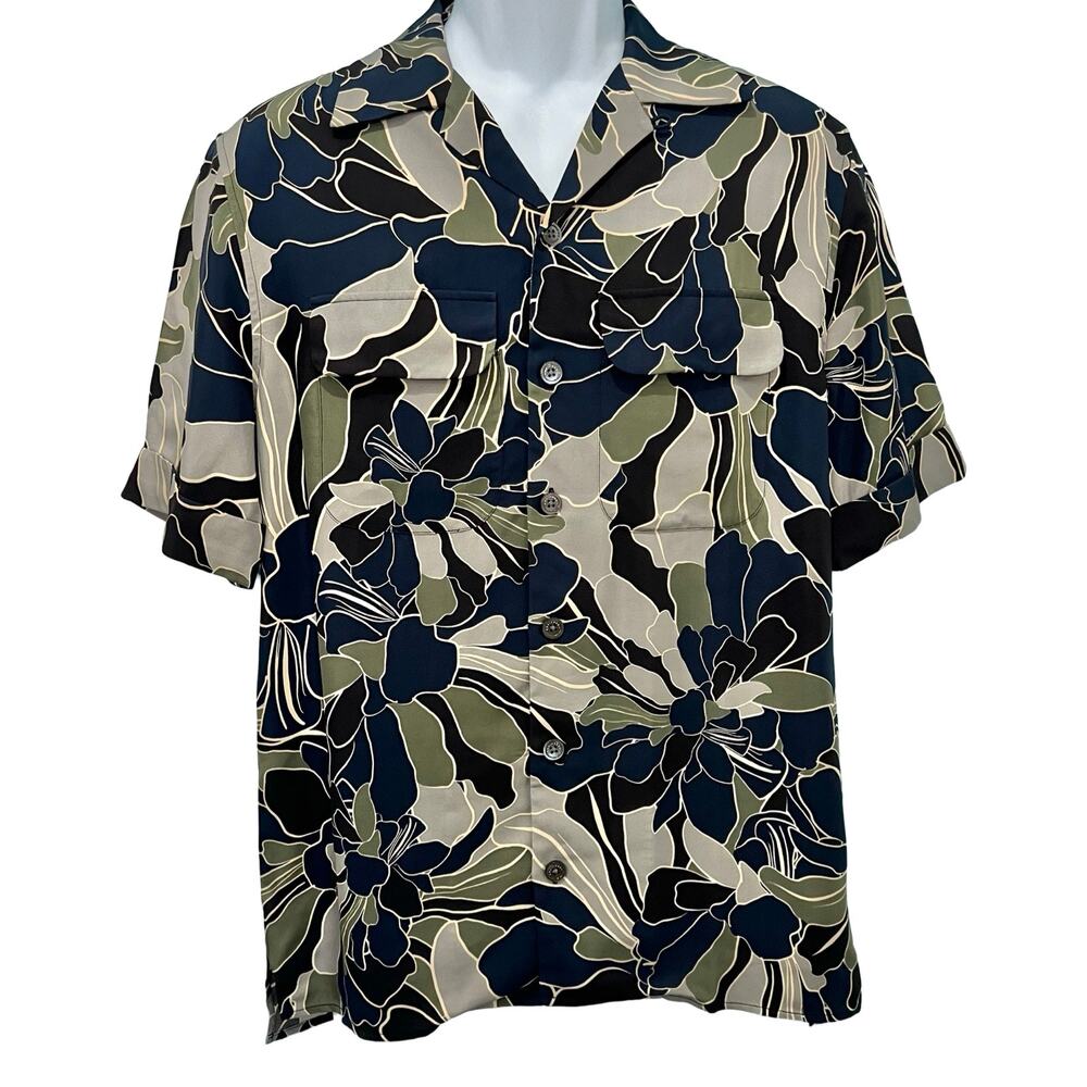 Equipment Original Camp-Collar Blue Gray Green Button Down Twill Shirt size XXS - Picture 3 of 11